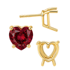 Heart Shape Four Prong Basket Earrings with Push Post