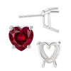 Heart Shape Four Prong Basket Earrings with Push Post