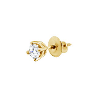 Round Four Prong Basket Earring with Lab Grown Diamonds in 14K Gold