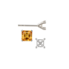 Square Four Prong Martini Style Earrings with Push Post