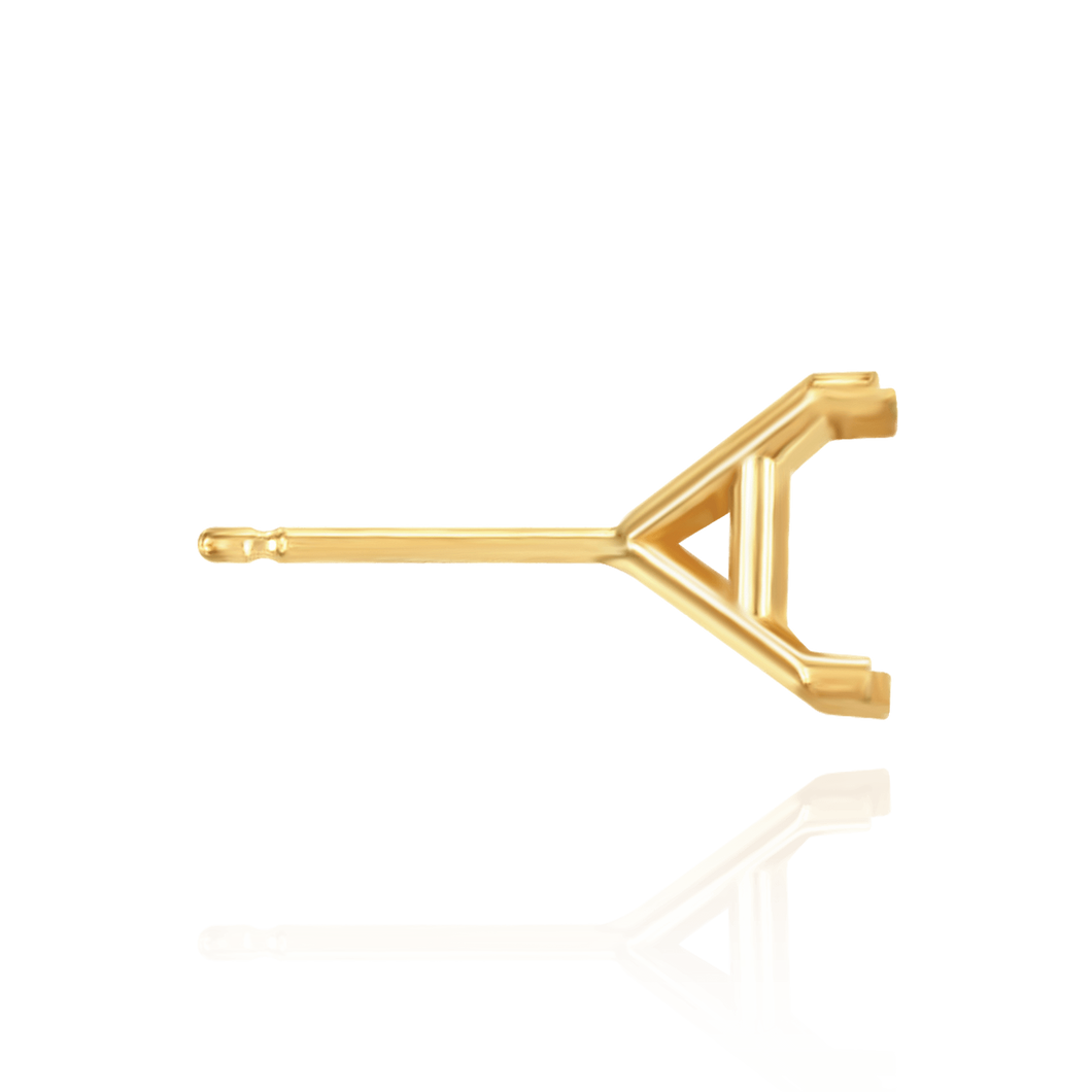 14K Gold ITI NYC Square Four Prong Martini Earrings