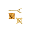 Square Four Prong Martini Style Earrings with Push Post