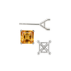 Square Four Prong Martini Style Earrings with Push Post