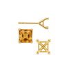 Square Four Prong Martini Style Earrings with Push Post