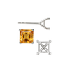 Square Four Prong Martini Style Earrings with Push Post