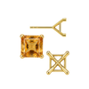Square Four Prong Martini Style Earrings with Push Post