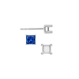 Square Four Prong Basket Earrings with Push Post (Metal Mold)
