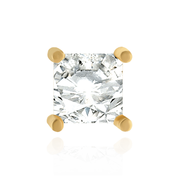 14K Gold ITI NYC Square Four Prong Basket Earrings (Metal Mold)