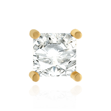 Load image into Gallery viewer, 14K Gold Square Four Prong Basket Earrings with Screwback
