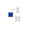 Square Four Prong Basket Earrings with Push Post (Metal Mold)