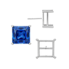 Square Four Prong Basket Earrings with Push Post (Metal Mold)