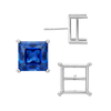 Square Four Prong Basket Earrings with Push Post (Metal Mold)