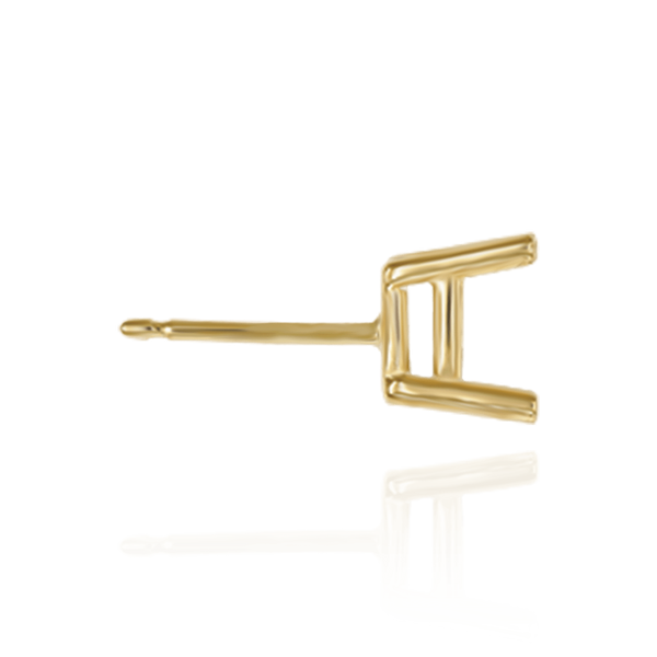 14K Gold, 18K ITI NYC Square Four Prong Basket Earrings