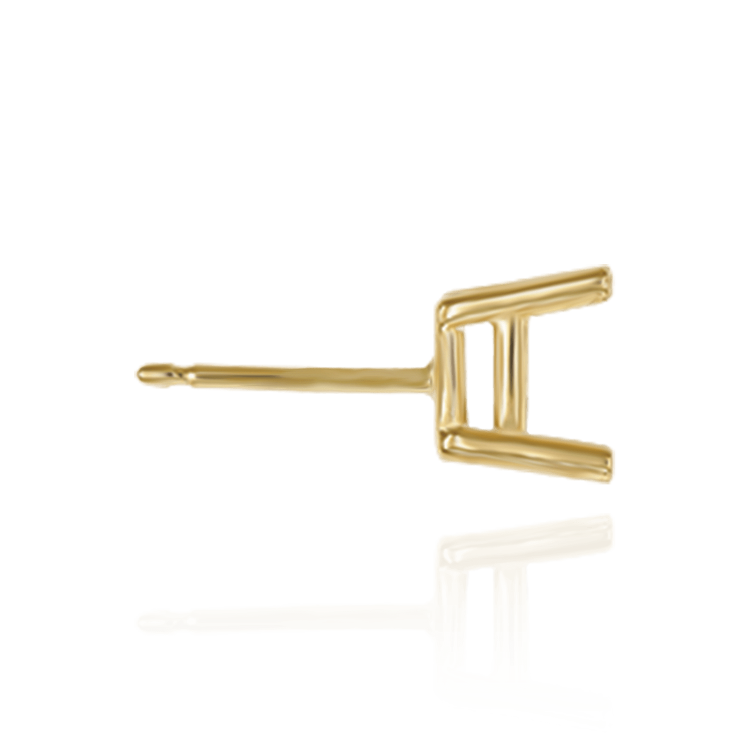 14K Gold, 18K ITI NYC Square Four Prong Basket Earrings