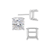 Square Four Prong Basket Earrings with Push Post