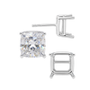 Square Four Prong Basket Earrings with Push Post