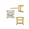 Square Four Prong Basket Earrings with Push Post