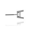 Square Four Prong Earrings with Flat Side Wire with Screw Post