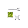 Square Four Prong Earrings with Flat Side Wire with Screw Post