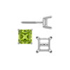 Square Four Prong Earrings with Flat Side Wire with Screw Post
