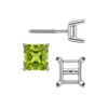 Square Four Prong Earrings with Flat Side Wire with Screw Post
