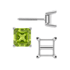Square Four Prong Earrings with Flat Side Wire with Screw Post