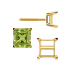 Square Four Prong Earrings with Flat Side Wire with Screw Post