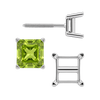 Square Four Prong Earrings with Flat Side Wire with Screw Post