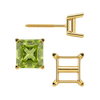 Square Four Prong Earrings with Flat Side Wire with Screw Post