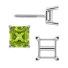 Square Four Prong Earrings with Flat Side Wire with Screw Post