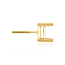 Load image into Gallery viewer, 14K Gold Square Four Prong Basket Earrings with Screwback
