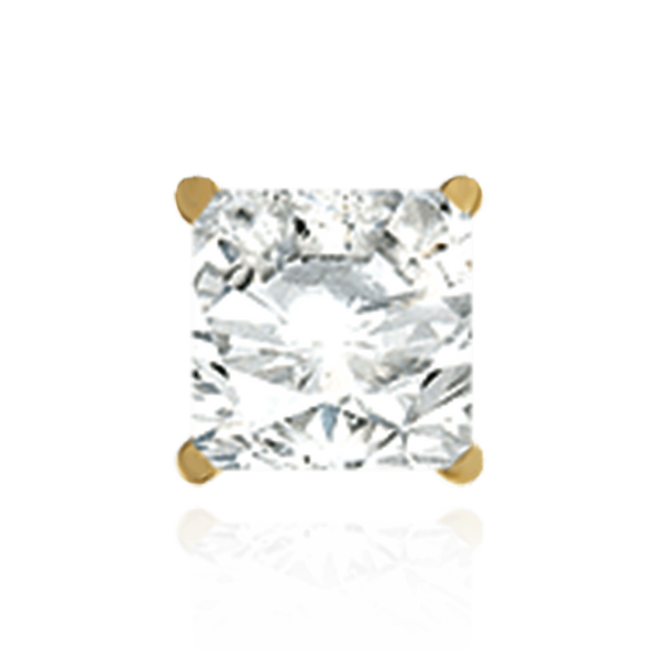 14K Gold ITI NYC Square Four Prong Basket Earrings