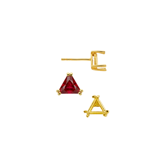 Triangle Double Prong Earrings with Push Post