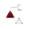 Triangle Double Prong Earrings with Push Post