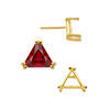 Triangle Double Prong Earrings with Push Post