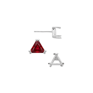 Triangle Double Prong Earrings with Push Post