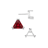 Triangle Double Prong Earrings with Push Post