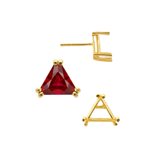 Triangle Double Prong Earrings with Push Post