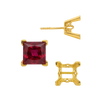 Square V-End Filigree Earrings with Push Post