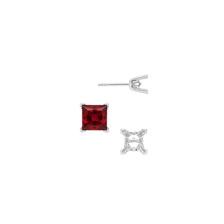 Square V-End Filigree Earrings with Push Post