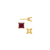 Square V-End Filigree Earrings with Push Post
