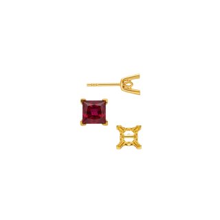Square V-End Filigree Earrings with Push Post