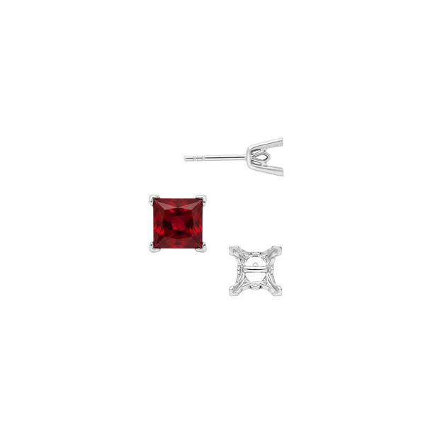 Square V-End Filigree Earrings with Push Post