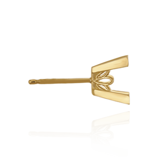 14K Gold ITI NYC Square V-End Filigree Earrings