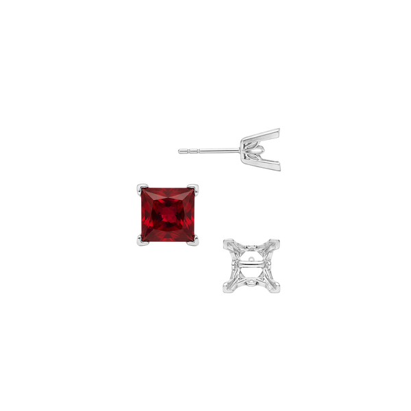 Square V-End Filigree Earrings with Push Post