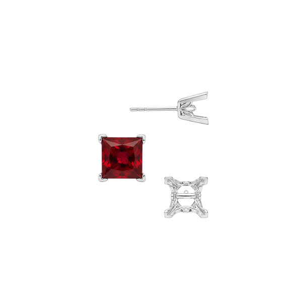 Square V-End Filigree Earrings with Push Post