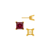 Square V-End Filigree Earrings with Push Post