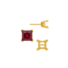 Square V-End Filigree Earrings with Push Post
