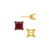 Square V-End Filigree Earrings with Push Post