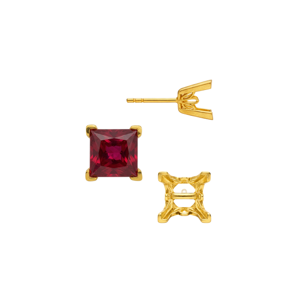 Square V-End Filigree Earrings with Push Post